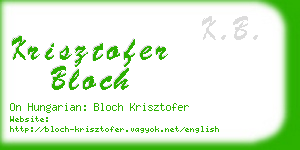 krisztofer bloch business card